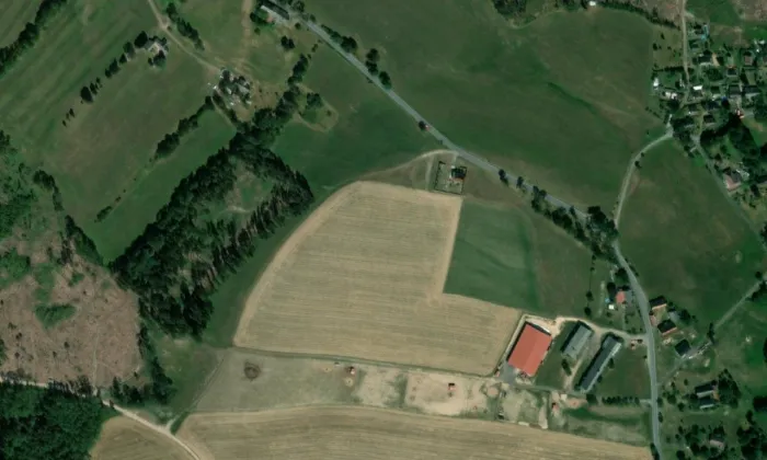 kaple svatého Josefa (Brzice) – letecký pohled