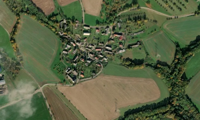 kaple svatého Josefa (Drahotice) – letecký pohled