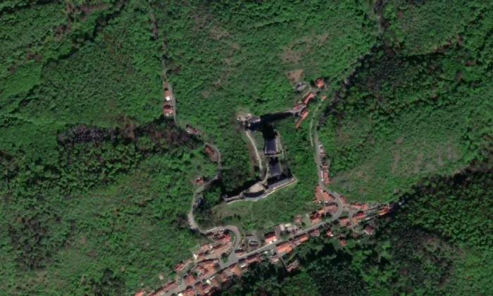 kaple svatého Kříže (Budňany) – letecký pohled