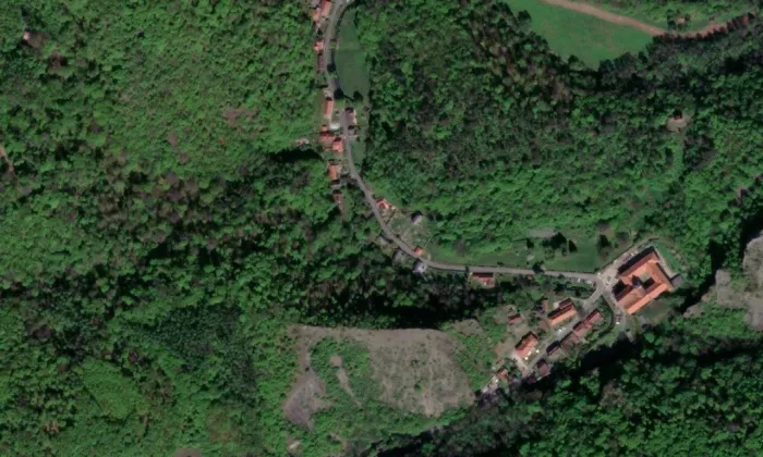 kaple svatého Maxmiliána – letecký pohled
