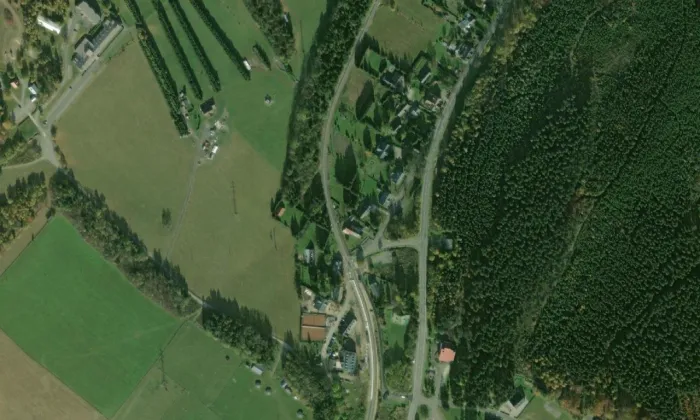 kaple svatého Rocha (Ramzová) – letecký pohled