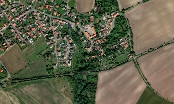 kaple svatého Václava (Vlčí) – letecký pohled