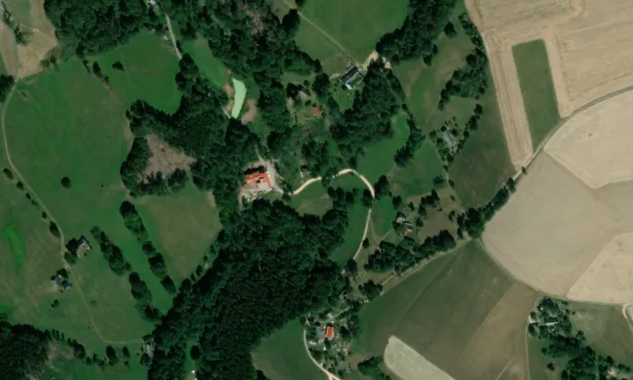 kaple svatého Vincenta – letecký pohled