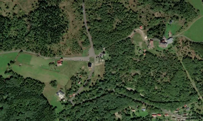 Kaple svatého Wolfganga (Horní Krupka) – letecký pohled