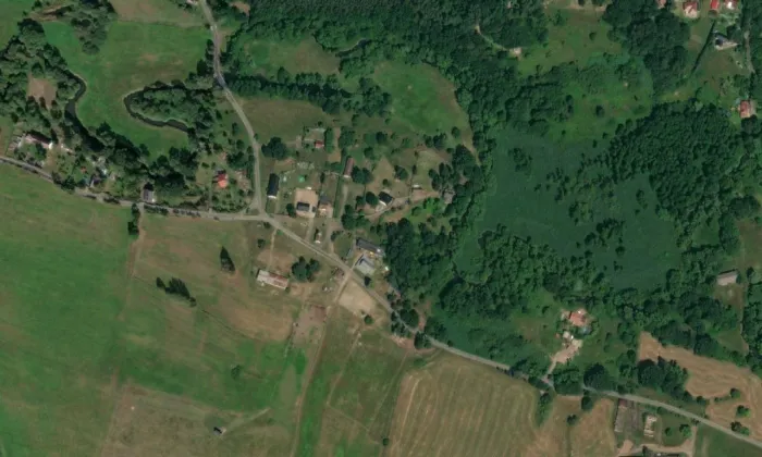kaple v Heřmaničkách – letecký pohled