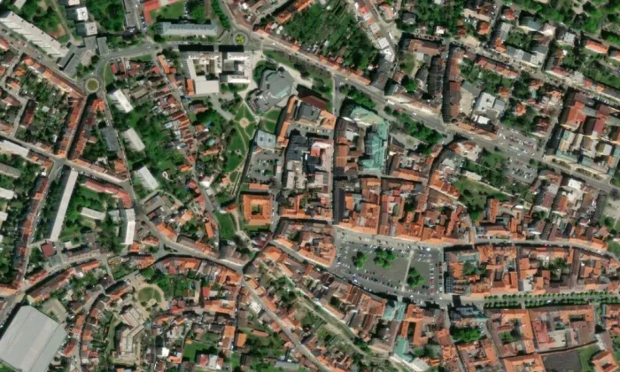 Klášter dominikánů v Litoměřicích – letecký pohled