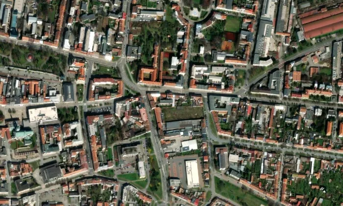 Klášter milosrdných bratří (Prostějov) – letecký pohled
