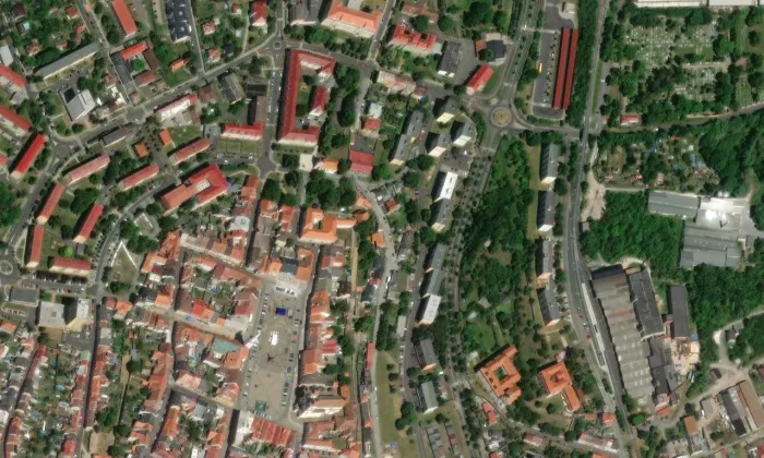 Klášter minoritů (Kadaň) – letecký pohled