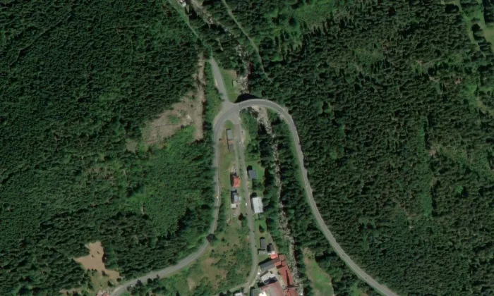 kořenovský silniční most – letecký pohled