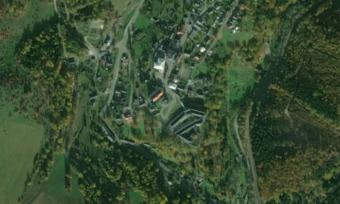 Kolštejn – letecký pohled