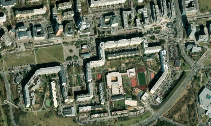 Komunitní centrum svatého Prokopa – letecký pohled