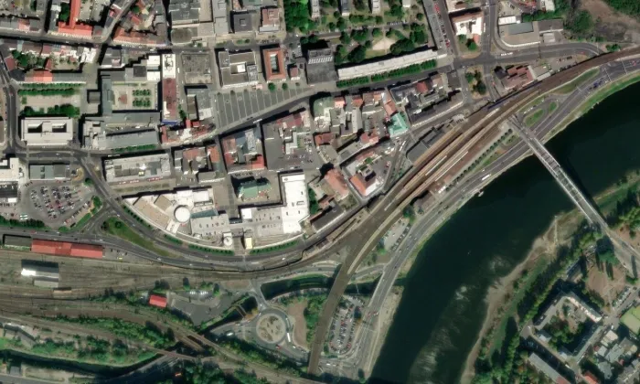 Konvent oblátů (Ústí nad Labem) – letecký pohled