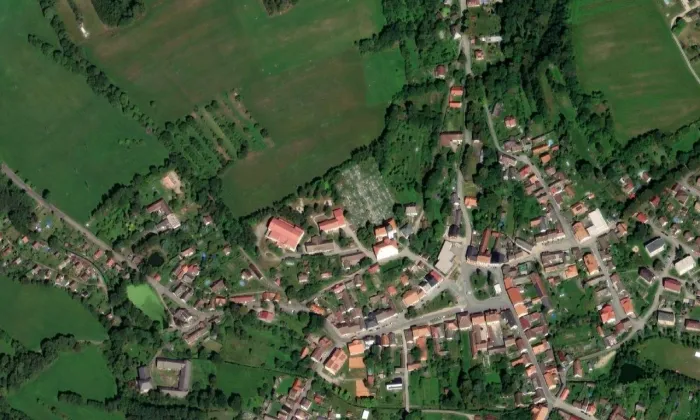 Kostel Archanděla Michaela (Jistebnice) – letecký pohled