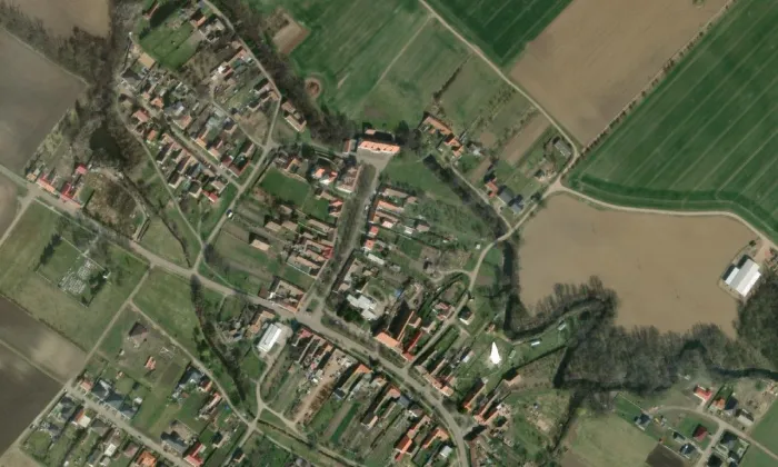 kostel Jména Panny Marie (Slup) – letecký pohled