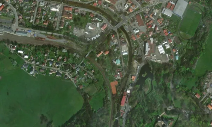 Kostel Krista Spasitele – letecký pohled