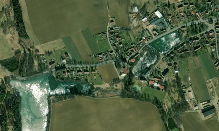 Kostel Nalezení svatého Kříže (Jamné) – letecký pohled