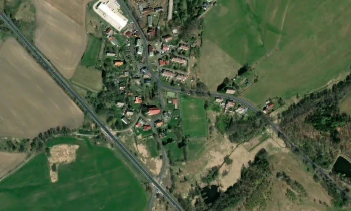 Kostel Nanebevzetí Panny Marie (Žalmanov) – letecký pohled