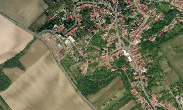 kostel Nanebevzetí Panny Marie (Borkovany) – letecký pohled