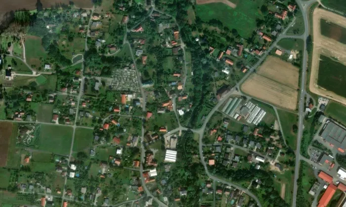Kostel Nanebevzetí Panny Marie (Fryčovice) – letecký pohled