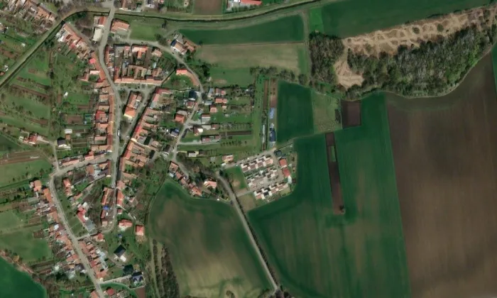 kostel Nanebevzetí Panny Marie (Křižanovice) – letecký pohled
