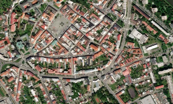 Kostel Nanebevzetí Panny Marie (Kroměříž) – letecký pohled