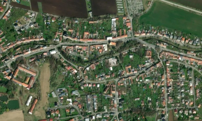 Kostel Nanebevzetí Panny Marie (Mostkovice) – letecký pohled