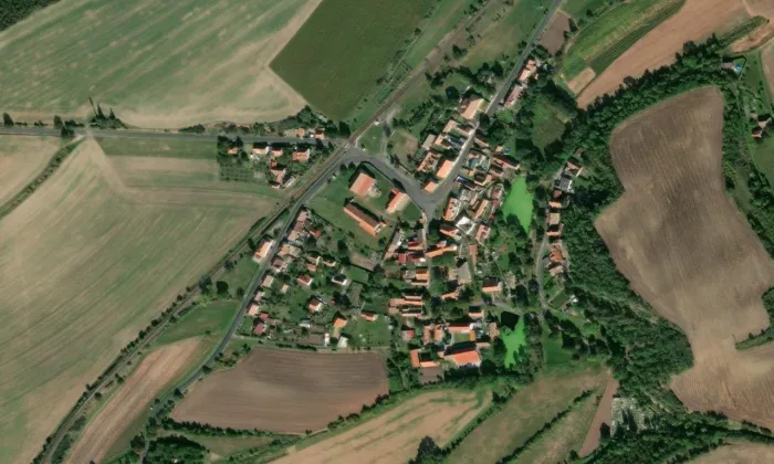 Kostel Nanebevzetí Panny Marie (Opočno) – letecký pohled