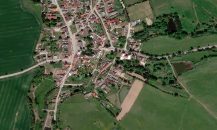 kostel Nanebevzetí Panny Marie (Staré Město pod Landštejnem) – letecký pohled