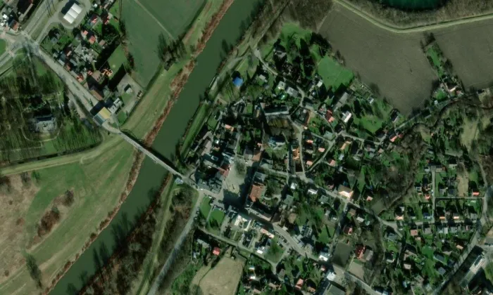 kostel Narození Panny Marie (Starý Bohumín) – letecký pohled