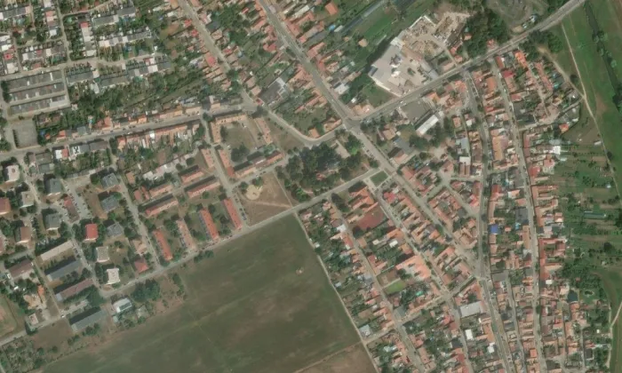 Kostel Navštívení Panny Marie (Poštorná) – letecký pohled