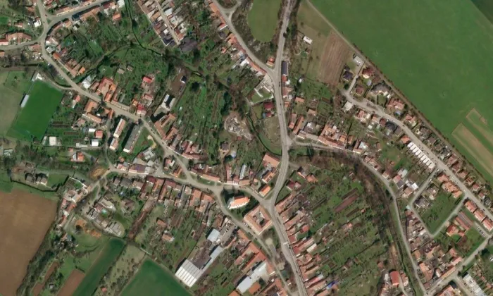 Kostel Nejsvětější Trojice (Dědice) – letecký pohled