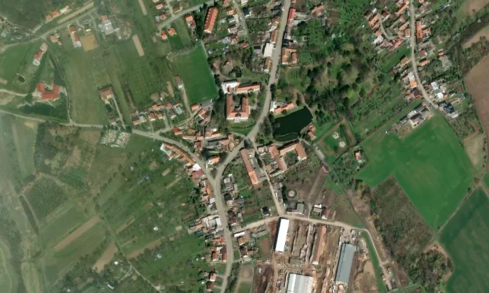 Kostel Nejsvětější Trojice (Habrovany) – letecký pohled