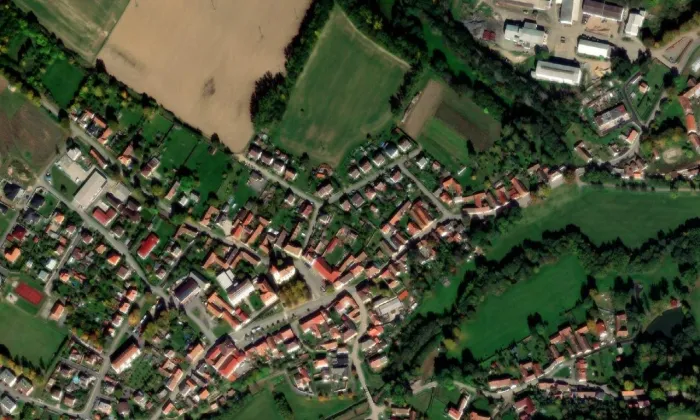 Kostel Nejsvětější Trojice (Hořepník) – letecký pohled