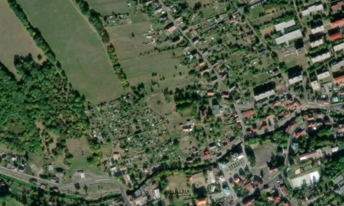 Kostel Nejsvětější Trojice (Jílové) – letecký pohled