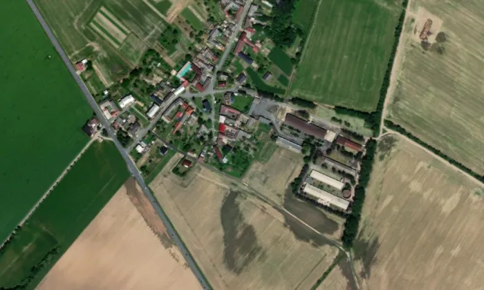 Kostel Nejsvětější Trojice (Rozvadovice) – letecký pohled