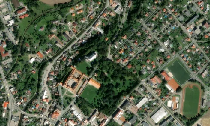 kostel Nejsvětější Trojice (Rychnov nad Kněžnou) – letecký pohled