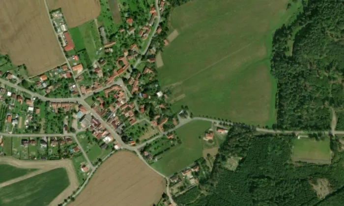 kostel Panny Marie (Bukovinka) – letecký pohled