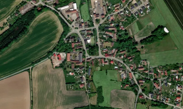 Kostel Panny Marie (Trnov) – letecký pohled