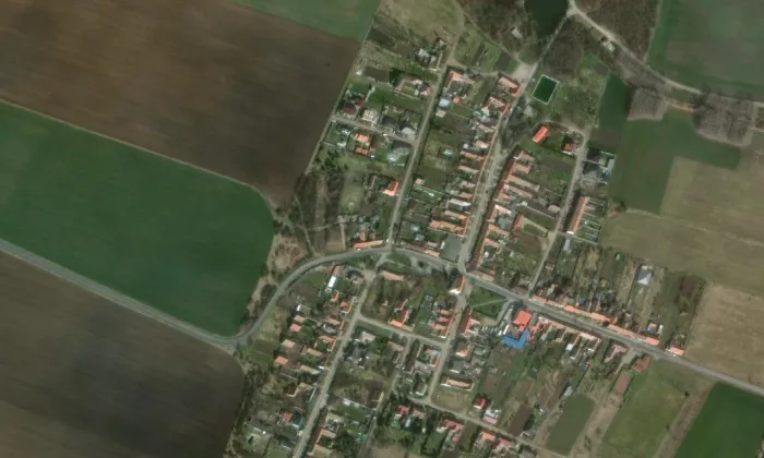 kostel Panny Marie Sněžné (Čejkovice) – letecký pohled