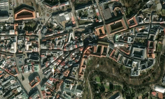 Kostel Panny Marie Sněžné (Olomouc) – letecký pohled