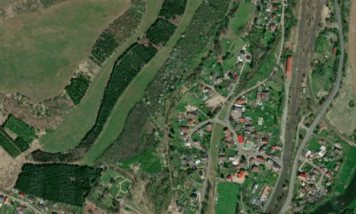 kostel Povýšení sv. Kříže – letecký pohled