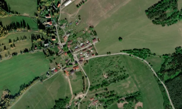 Kostel Srdce Ježíšova – letecký pohled