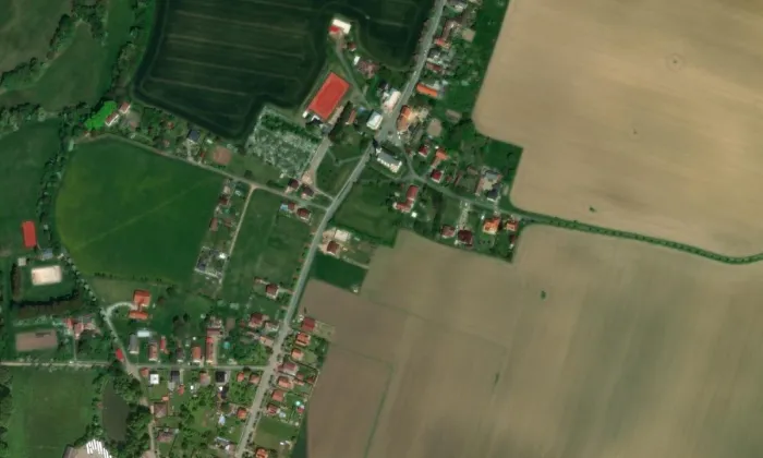 kostel sv. Jana Křtitele (Dohalice) – letecký pohled