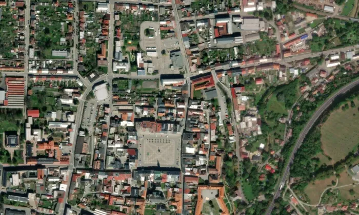 kostel sv. Josefa Kalasanského – letecký pohled