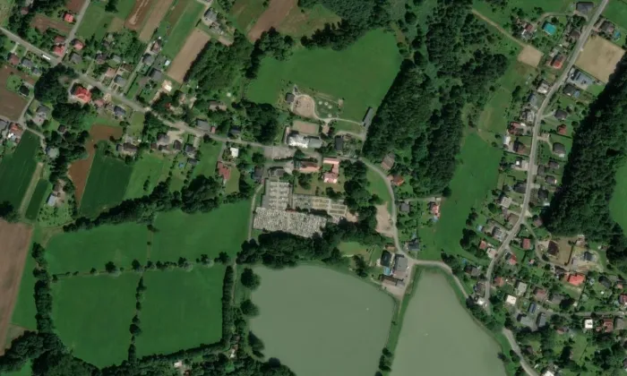 kostel sv. Martina (Petrovice u Karviné) – letecký pohled