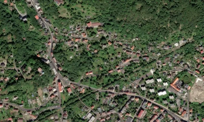 Kostel svaté Anny (Krupka) – letecký pohled
