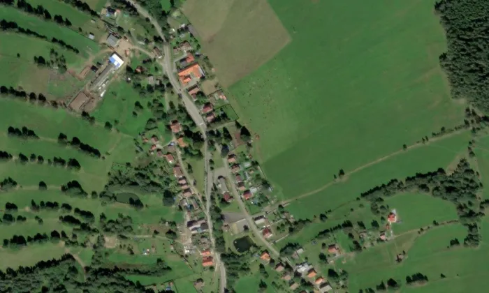 Kostel svaté Anny (Libínské Sedlo) – letecký pohled