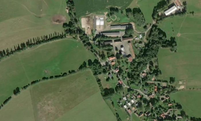Kostel svaté Anny (Palič) – letecký pohled