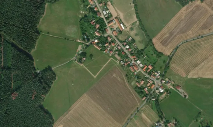 kostel svaté Anny (Smrček) – letecký pohled