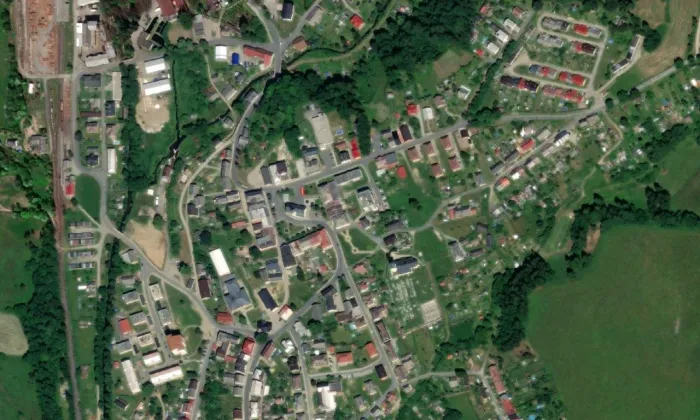 Kostel svaté Anny (Staré Město) – letecký pohled